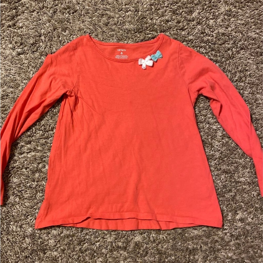 Carter's Orange and Blue Long Sleeve Tee Casual Fit